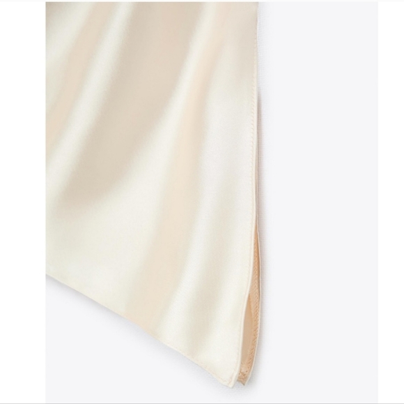 Zara ASYMMETRICAL SATIN EFFECT TOP - Picture 14 of 16